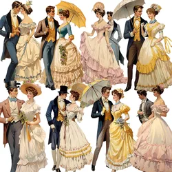 16Pcs/Pack Vintage Lover Couple Sticker DIY Craft Scrapbooking Album Junk Journal Decorative Stickers