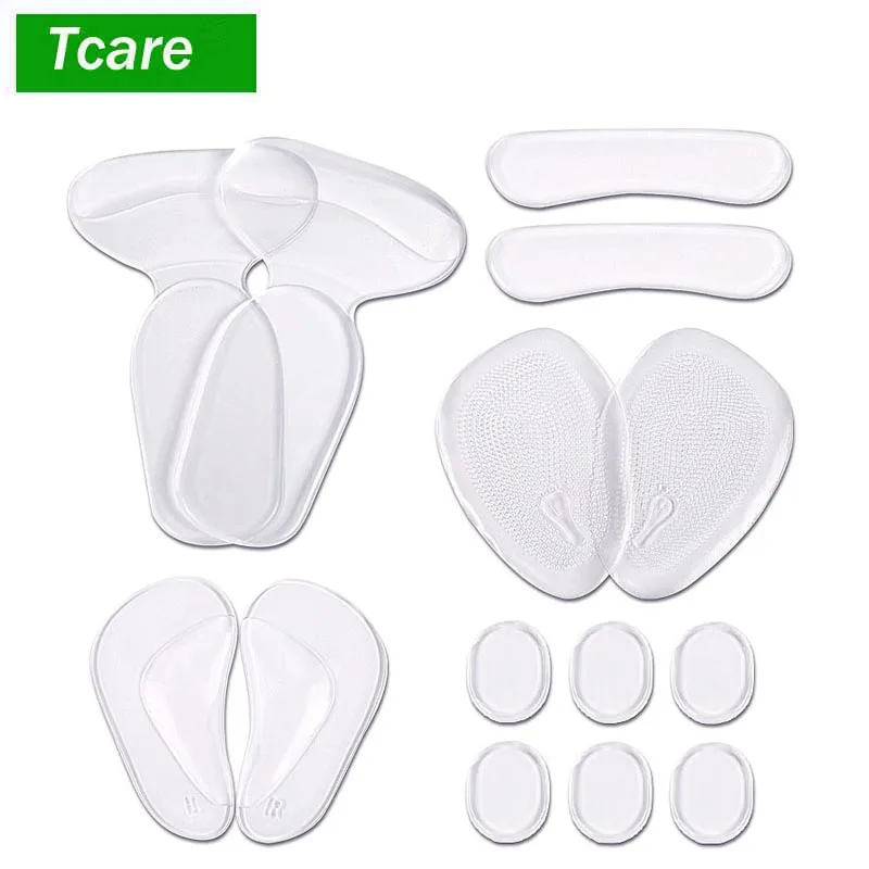 1Set High Heel or Shoe Gel Cushion Inserts Insole Pads Heel Liners, Anti Slip Forefoot Pads Back of Heel Cushion Gels Heel Grips