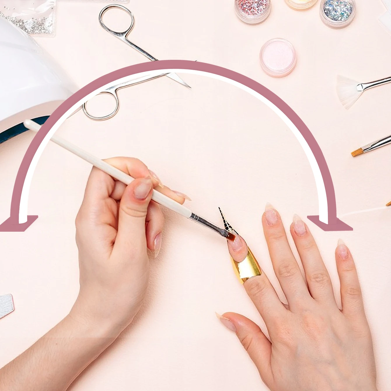 LED Fill Light Office Embroidery Half Moon Nail Lamp Home Beauty Nail Work Lamp