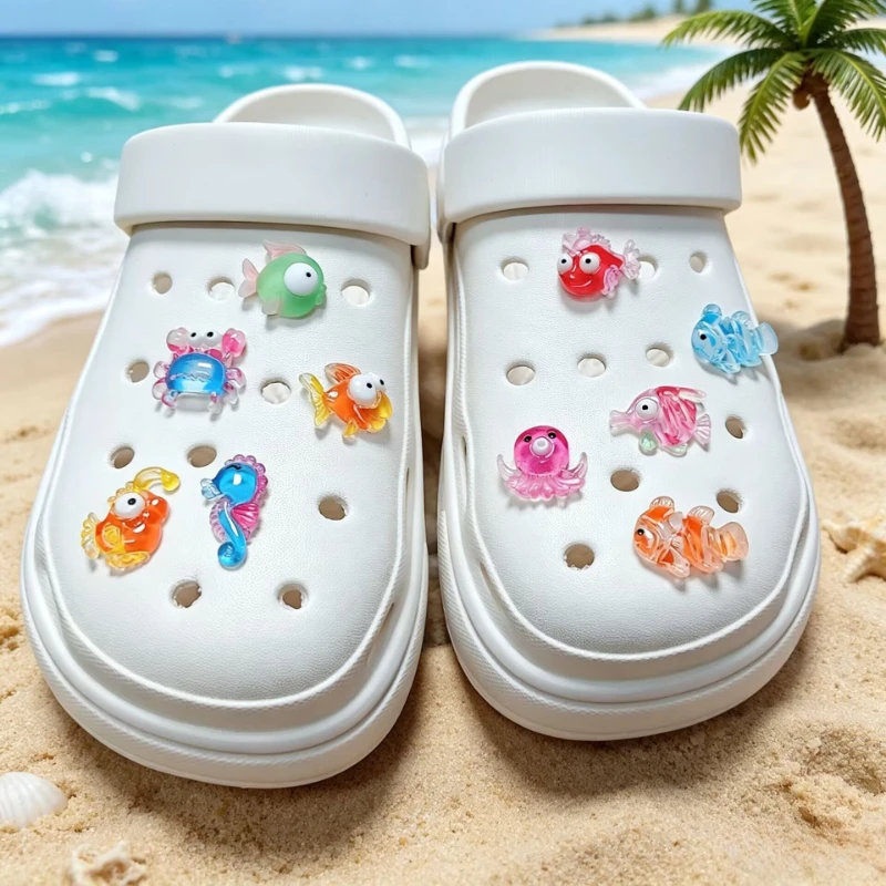 10 Cute Two-Color Ocean Series Shoe Decoration DIY Creation Casual Accessories - Fun, Multi-Functional Personalized Footwear Sty