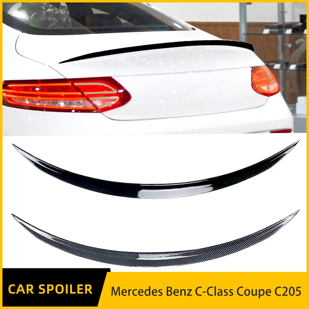 For Mercedes Benz C Coupe C205 Ear Trunk Spoiler Wing  2 Door 2015-2021 AMG Sports Tailgate Lid Decklid Trim Splitter Lip