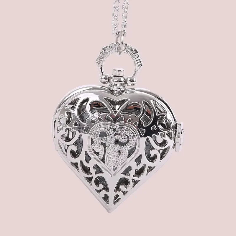 

8020 TFO Fashionable Charm Heart Pocket Watch New Quartz Pocket Watch Simulates Pendant Necklace for men pendant Or women