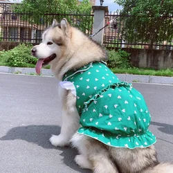 Sleeveless Lace Pet Parent-child Spring Summer Girl Love Dress for Teddy Cat Alaska Golden Retriever Large Dog Clothes