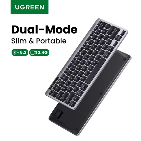 UGREEN Keyboard Wireless Bluetooth 5.3 2.4G EN/Russian 78 Keycaps For MacBook iPad PC Tablet Scissor Foot Structure