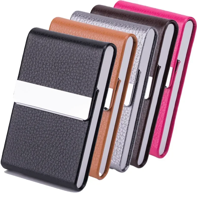 Porte-cartes et étui à cigarettes à fermeture magnétique en cuir PU - Organisateur de cartes de visite élégant avec accent métallique pour votre poche