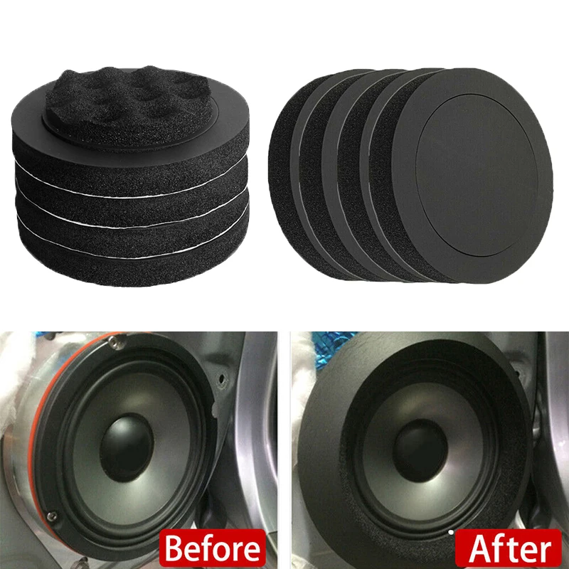 4PCS 4/5/6.5 Inch Universal Car Speaker Sound Insulation Ring Cotton Auto Interior Speaker Soundproof Foam Cotton Accessories