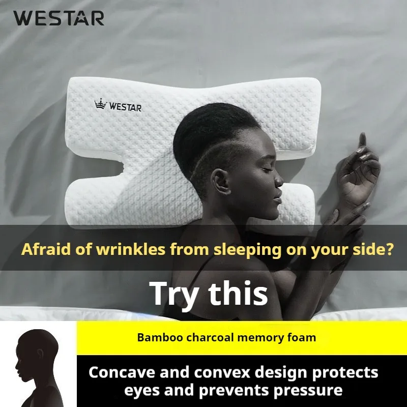 New H-shape Beauty Pillow Side Sleep Does Not Press Face Cervical Pillow Anti Wrinkle Face Pillows Helps Sleep Memory Foam