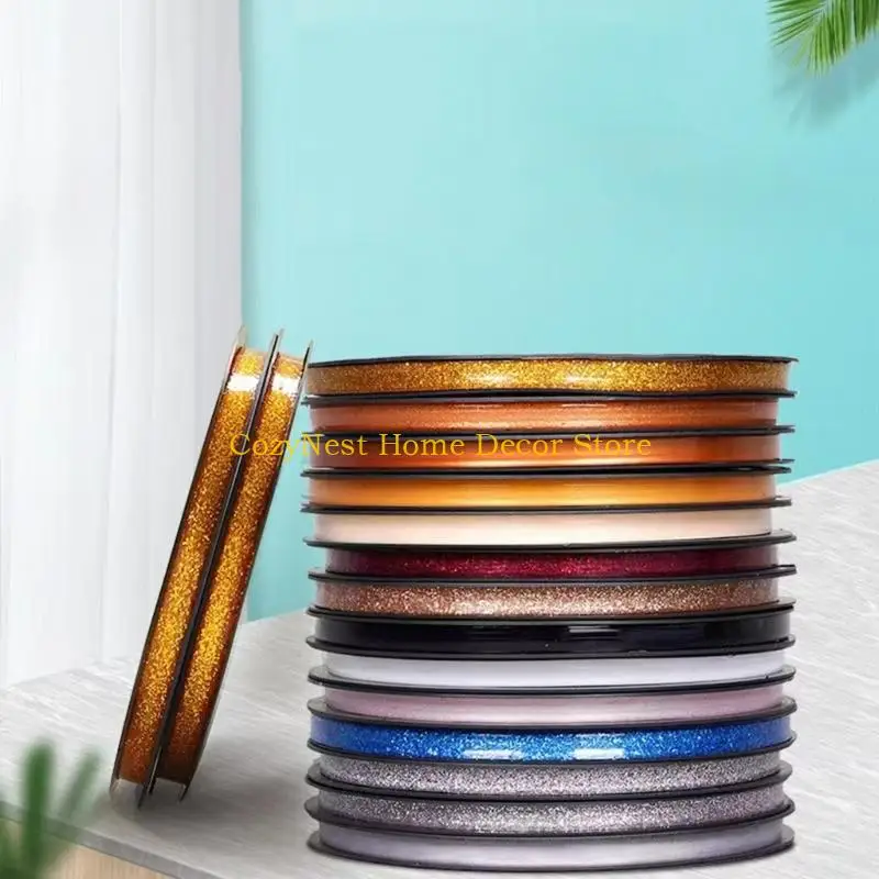 92MF Caulk Strips Wall Moulding Trim Strips Adhesive Bathroom Corner Ceramic Tile Caulking Gaps Tape Decorative Sealing Sealant
