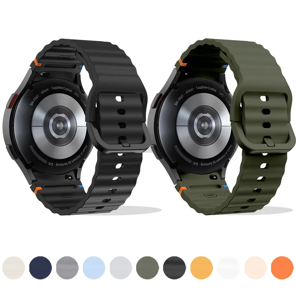 Cinturino in silicone originale per Samsung Galaxy Watch 7 6 5 4 40mm 44mm Bracciale per Galaxy Watch 6 4Classic 43mm 47mm Cinturino