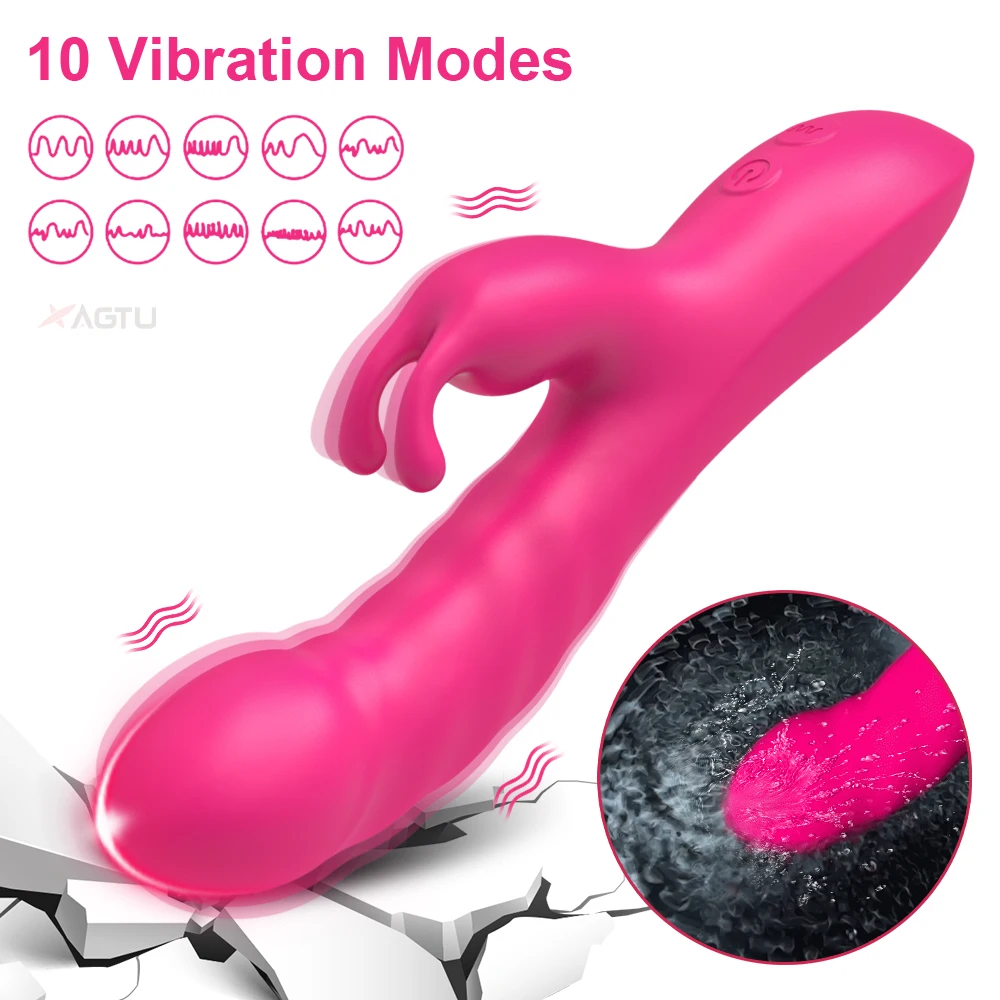 Powerful Rabbit Vibrator Female for Women G Spot Clitoris Stimulator Vagina Nipple Massage Dildo Silent Adults Sex Toy for Women