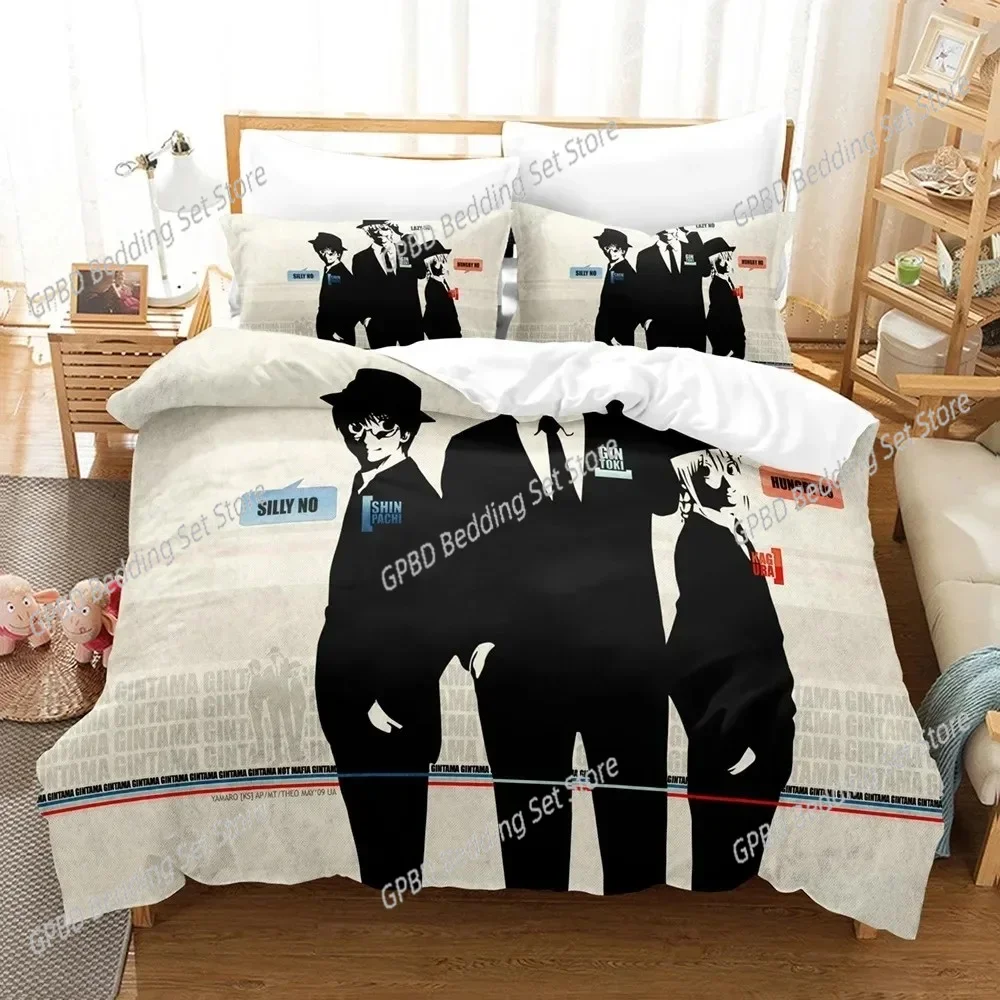 

Anime GINTAMA Gintoki Comfortable Duvet Quilt Cover Pillowcase Bedding Set Children Bedroom Decoration Home Textile