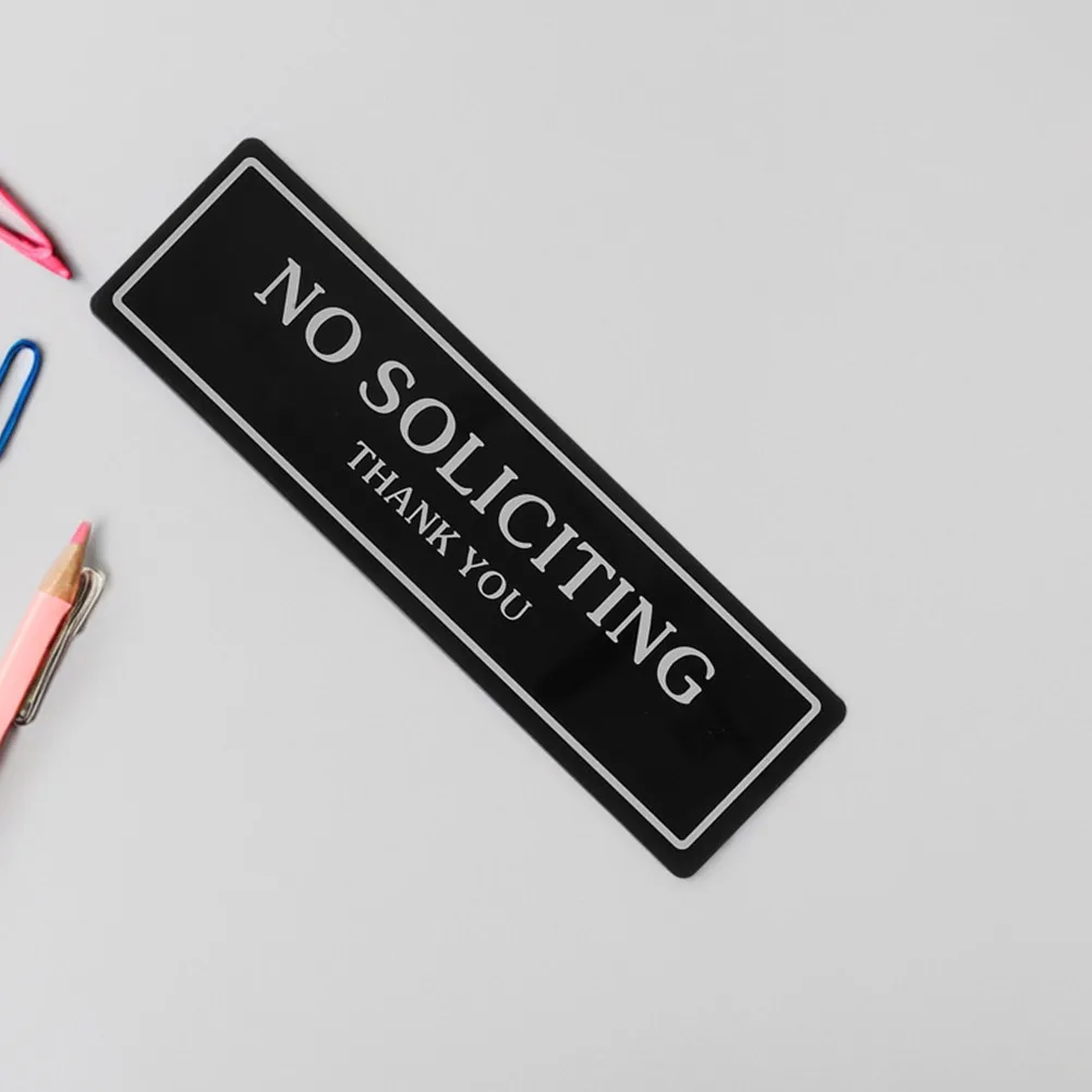 2Pcs Acrylic Resistant No Soliciting Door Sign Self-adhesive For Meeting Room Door Realtor Weatherproof Crack High