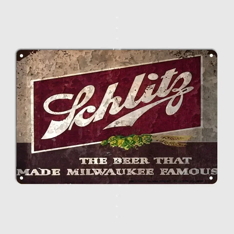 Beer Schlitz Decoration for Home Decor Items Metal Signs Vintage Bar Restaurant Coffee Shop Garage Decoration Art Mural Poster