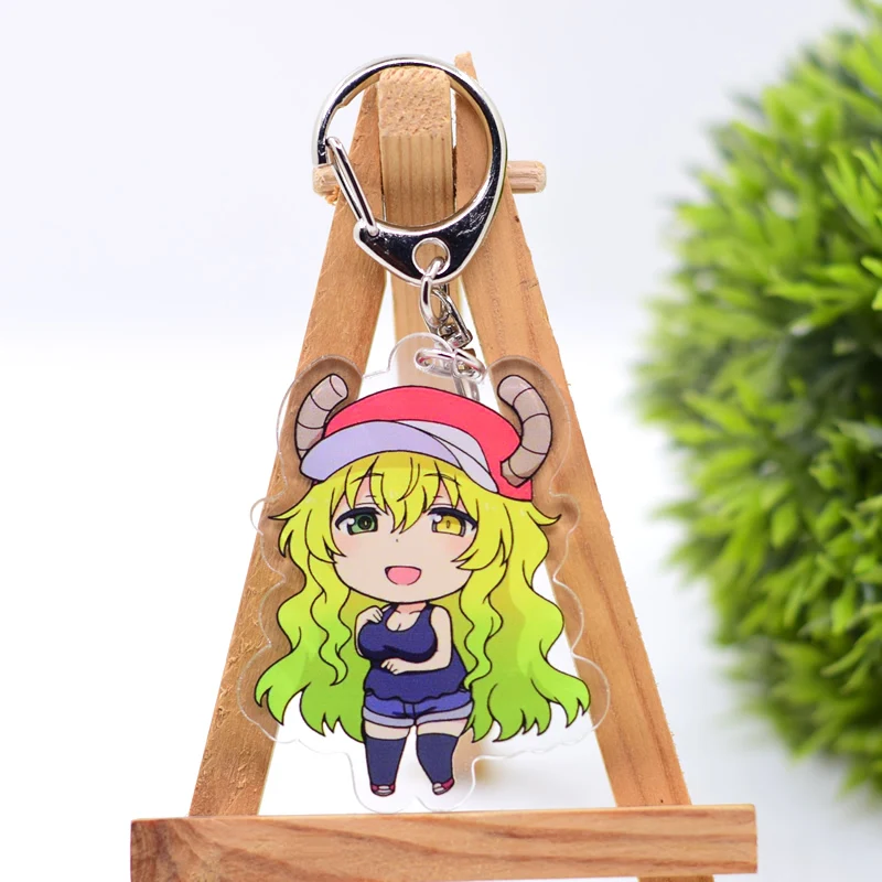 Miss Kobayashis Dragon Key Chain 6 Styles Arcylic Cartoon Figures Keyrings Anime Accessories