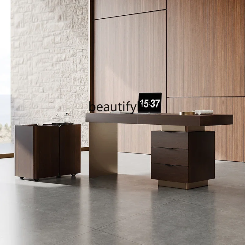 

K185 Italian Desk Minimalist Home Modern Light Luxury Study Computer Desk Boss Desk Tea Table Integrated