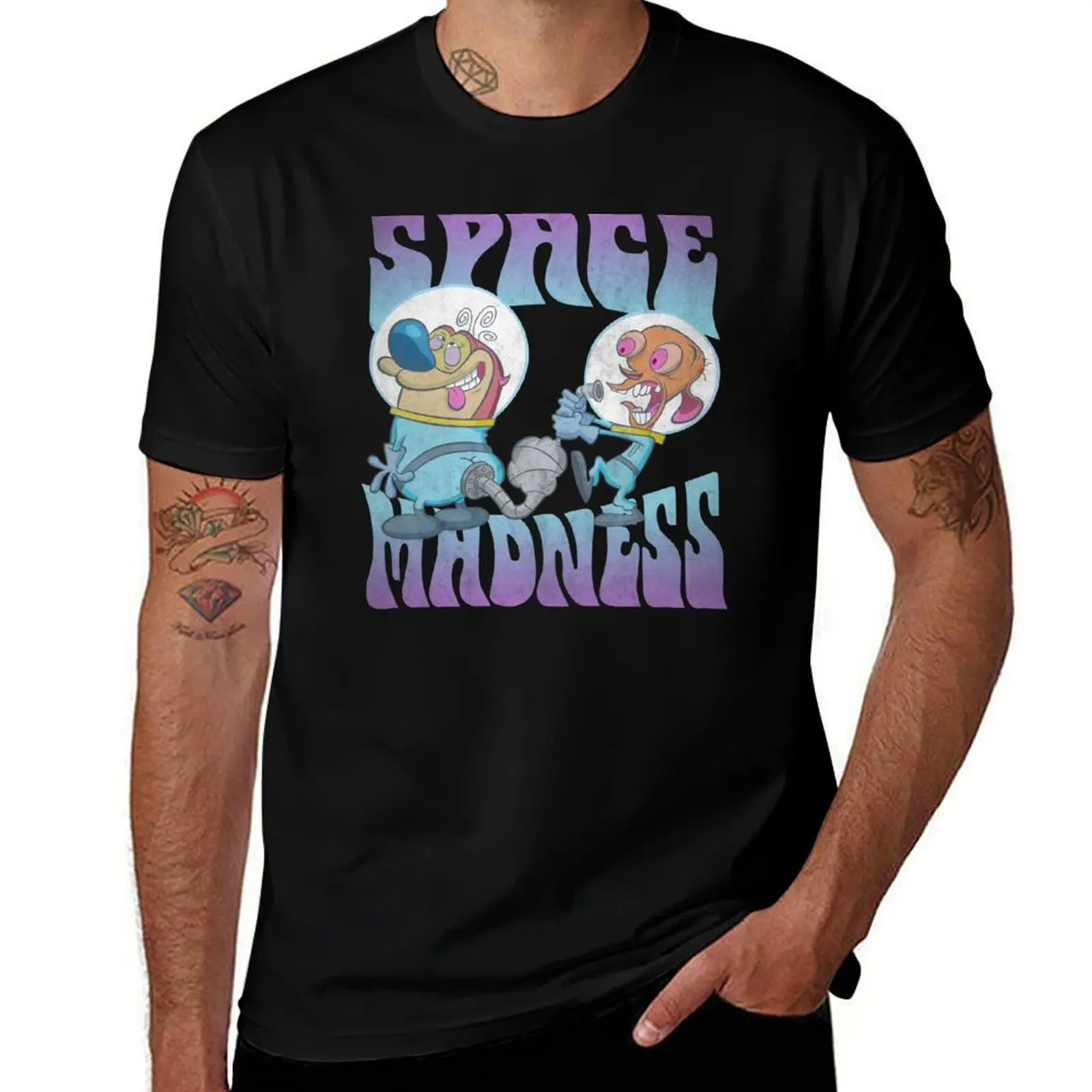 

tees Madness T-Shirt quality T-Shirt Astronaut and t Space Stimpy t Ren for graphic man Vintage Poster shirts cotton shirts high