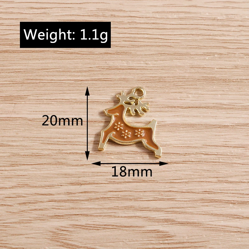 10 stücke 18x20mm Cartoon Emaille Tier Hirsch Charms Anhänger für die Herstellung von Tropfen Ohrringe Halsketten DIY Armbänder Schmuck Ergebnisse – Detail 1