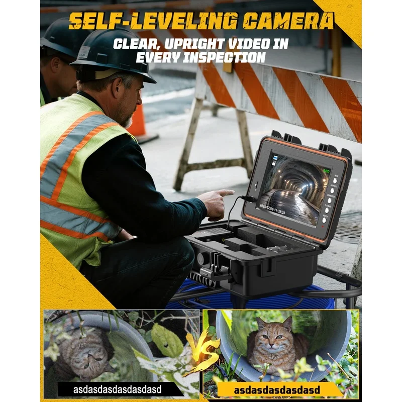 20M 1080P Self-Leveling Drain Camera 7mm Pipe Inspection Endoscope