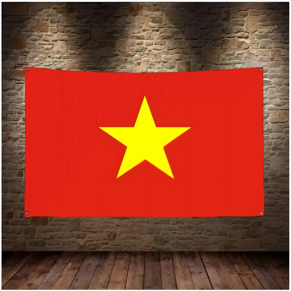 Vietnam Flags Daily four ring borderless design indoor outdoor decor easy hang install