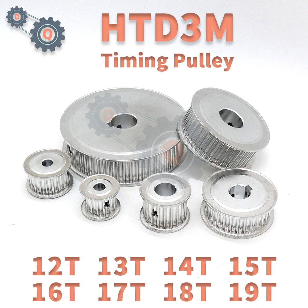 HTD 3M Pulley 12T 13T 14T 15T 16T 17T 18T 19T HTD3M Wheel 3M 12 14 15 16 teeth HTD 3M Toothed Pulley 10mm 15mm HTD3M Belt Pulley