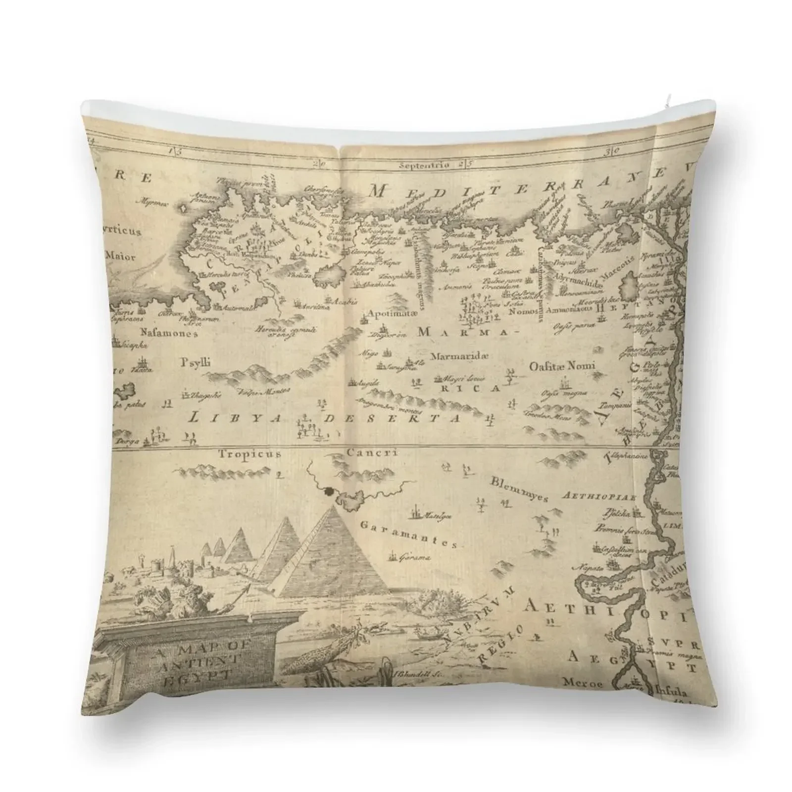 Map of Ancient Egypt Throw Pillow Christmas Pillow Cases Ornamental Pillow Luxury Cover