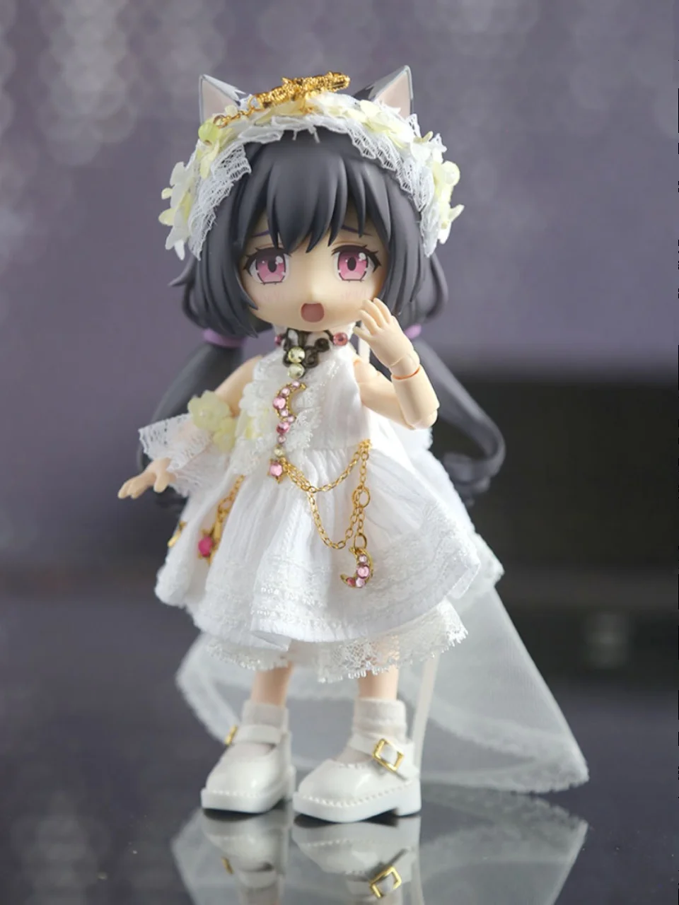 OB11 Doll Flowing Fairy Skirt Floor Dragging Princess Dress Doll Wedding dress For Ob11,Gsc,Obitsu 11,1/12bjd P10 P9 Dolls