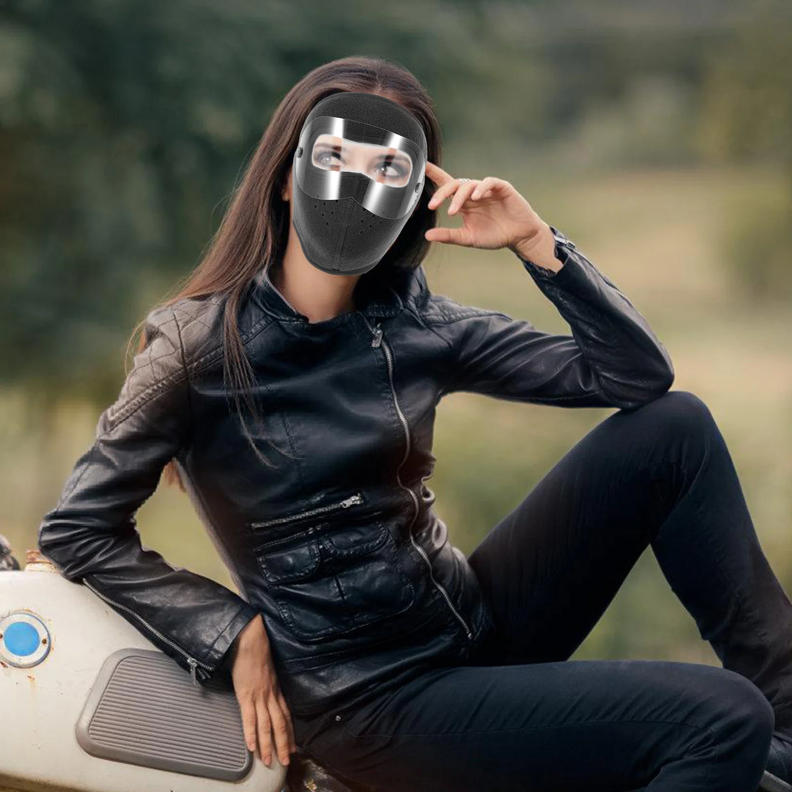 قناع وجه حراري شتوي لركوب الدراجات سميك لكامل الوجه بالاكلافا لحماية الأذن للدراجات النارية والطقس البارد قناع للتزلج للرجال