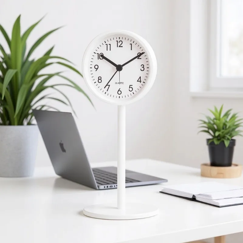 

Needle Pointed Metal Shell Silent Walking Clock, Loudly Sound Alarm Clock, Vintage Table Watch Desk Clock