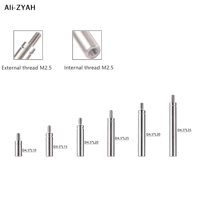 【Z】Stainless Steels Extension Legs For Indicator Extension Stem Rods For Dial Indicators Probe Connecting Rod M2.5*10mm-70mm