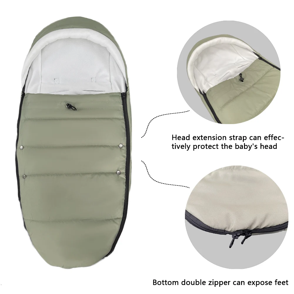 العالمي 6-36 متر الشتاء عربة طفل Footmuff كيس النوم الدافئ Snowproof صالح ل Babyzen YOYO الشتاء عربة طفل كيس النوم #2
