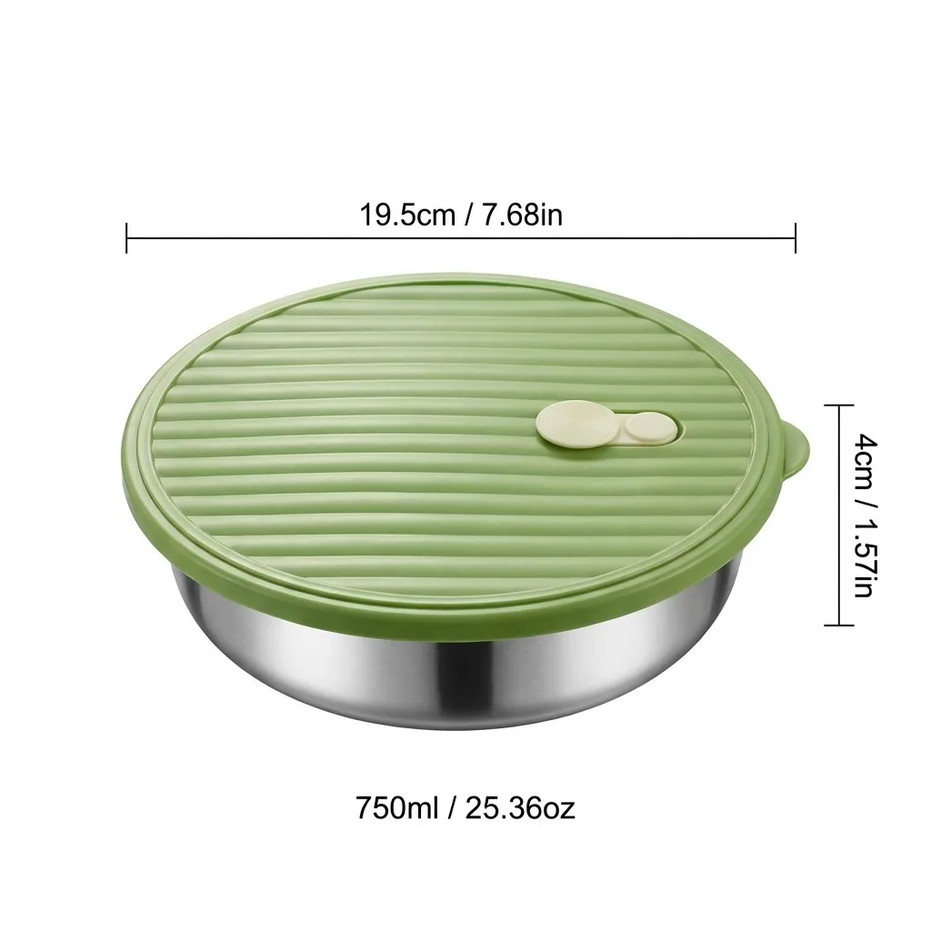 1/2 Stuks 3 Grids Ronde Dinerbord Met Deksel Stapelbaar 304 Roestvrij Staal Verdeeld Voedselbord Voor Dieetcontrole Herbruikbaar Servies
