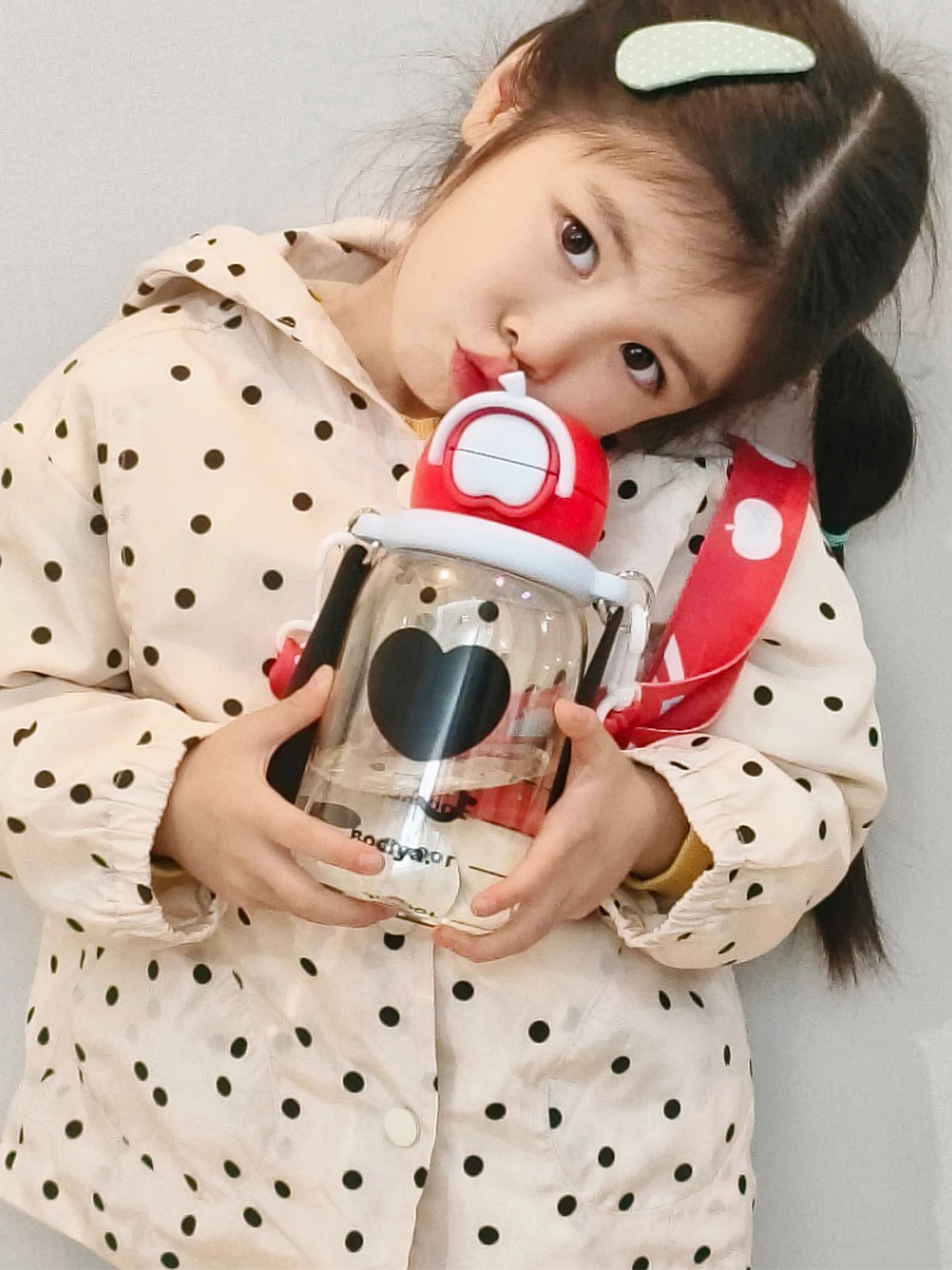 ポータブルストローウォーターボトル-かわいい小さな犬-ppsu-女性用-便利な携帯カップ-妊婦専用-断熱