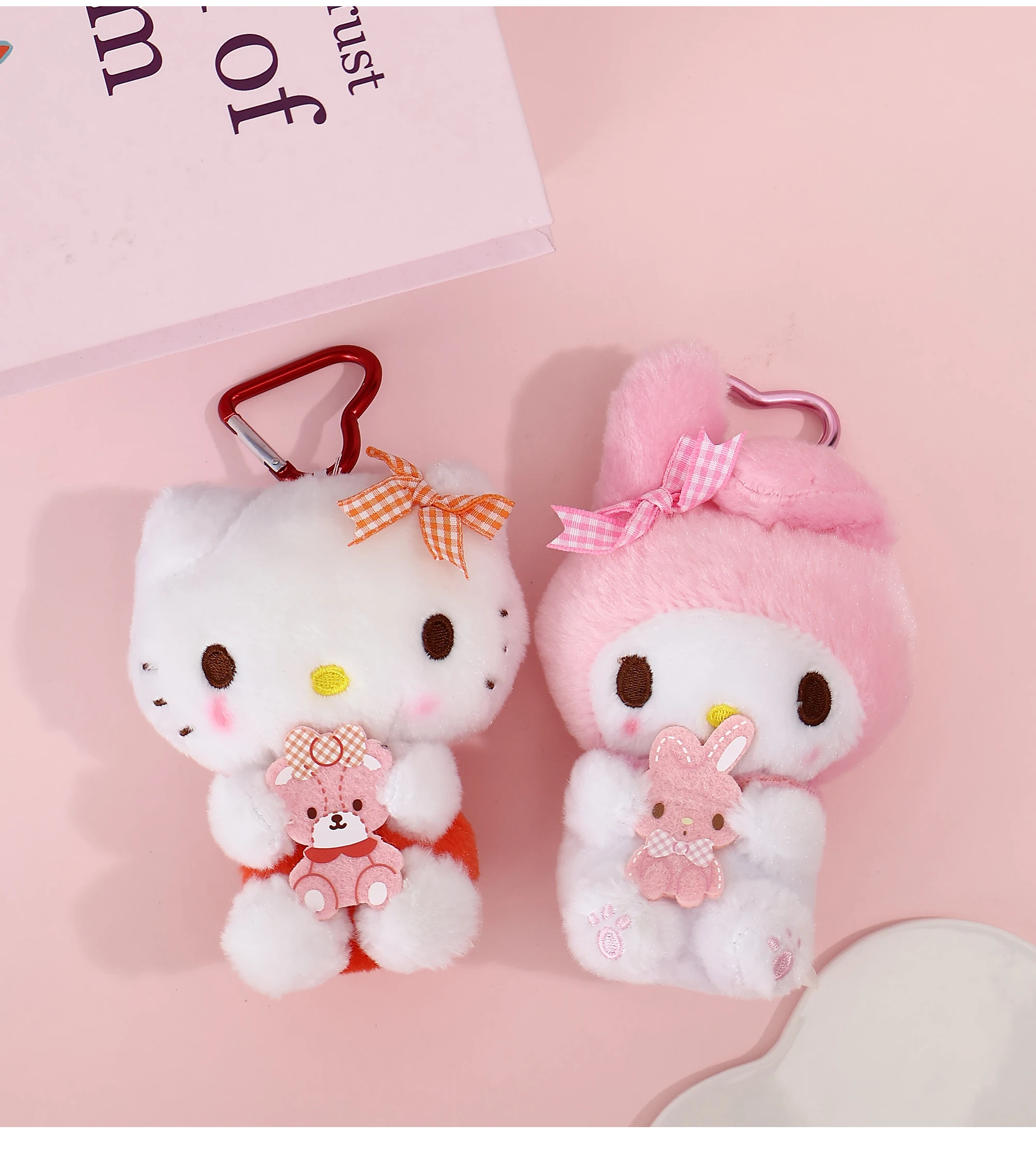 Original Sanrio Hello Kitty Kuromi Melody Pochacco Cinnamoroll Stofftier Anhänger Niedliche Plüschtiere Schlüsselanhänger Schlüsselanhänger Geburtstagsgeschenk – Detail 6
