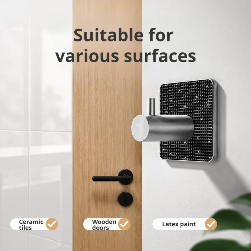 Light Luxury Diamond-Encrusted No-Drill Adhesive Hook, Bathroom Towel and Clothes Wall-Mounted Hook, Household Traceless Adhesive Decorative Clothes Hook