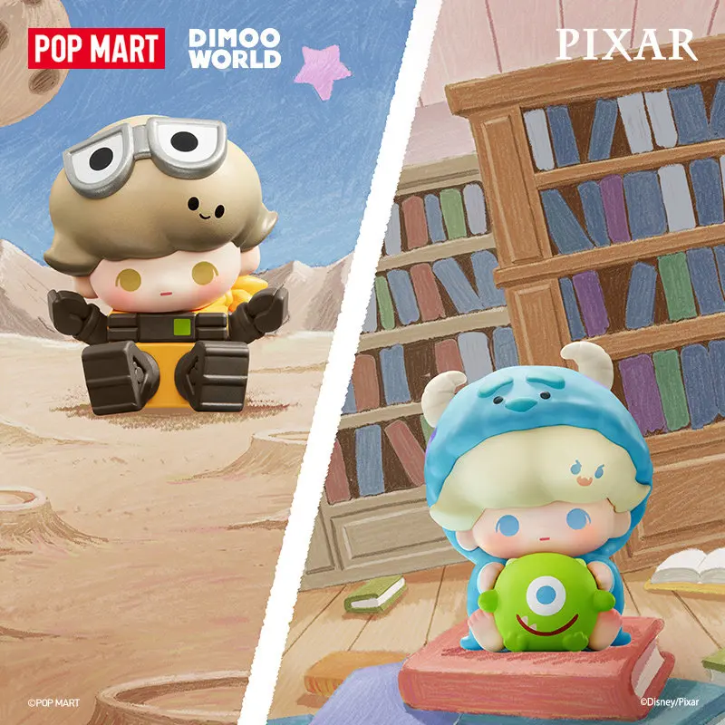 POPMART POP BEAN DIMOO WORLD PIXAR Series Mini Doll Blind Box Guess Bag Mystery Box Toys Doll Cute Anime Figure Desktop view 2