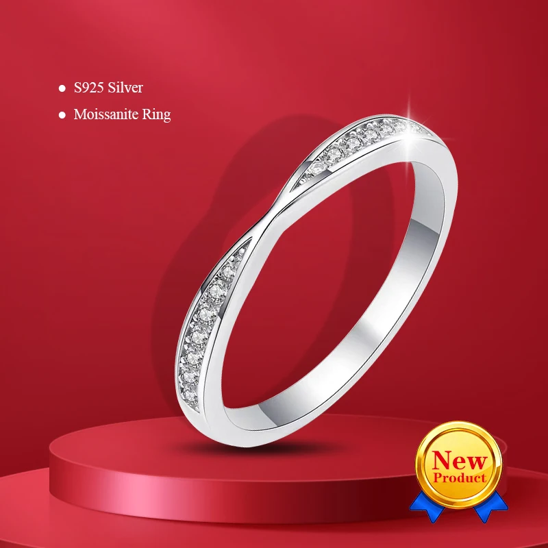 

V-образное кольцо с муассанитом и короной, стерлинговое серебро 925 пробы, обручальное кольцо с бриллиантом в лаборатории, женские ювелирные изделия, подарок