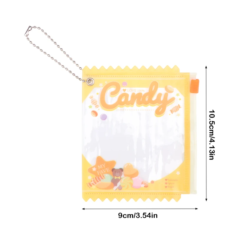 Cartoon PVC Dustproof Storage Bags Doll Badge Display Bag Candy Bag With Keyring Mini Box Card Bag Dolls Organizer Pouches