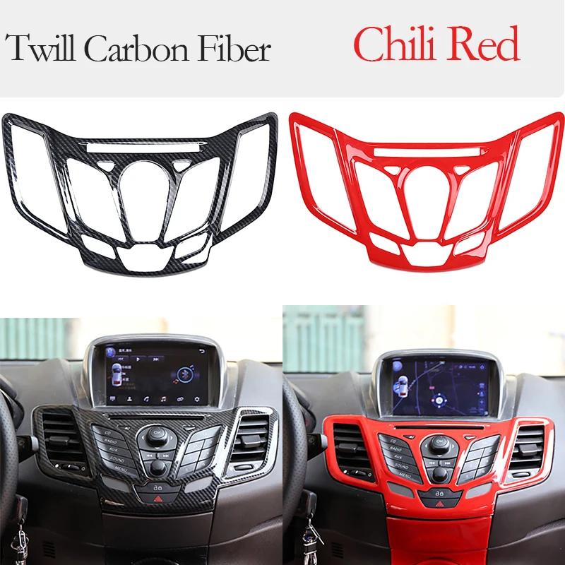 For Ford Fiesta 2009-2013 2011 2012 2013 Center Control CD Player Panel Frame Trim Cover Sticker