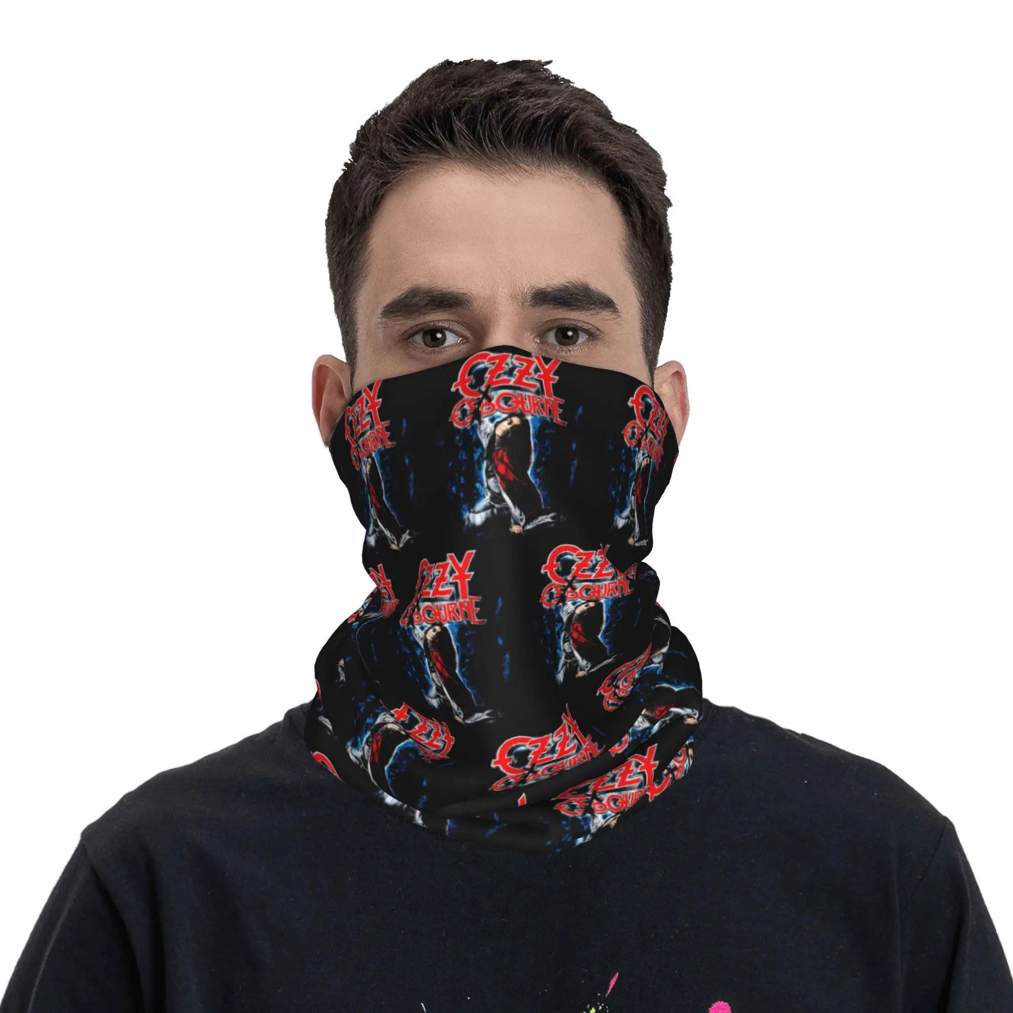 Ozzy Osbourne Merch Prince Of Darkness Bandana Pescoço Gaiter Impresso Envoltório Cachecol Ciclismo Cachecol Caminhadas Pesca Unissex Adulto Inverno