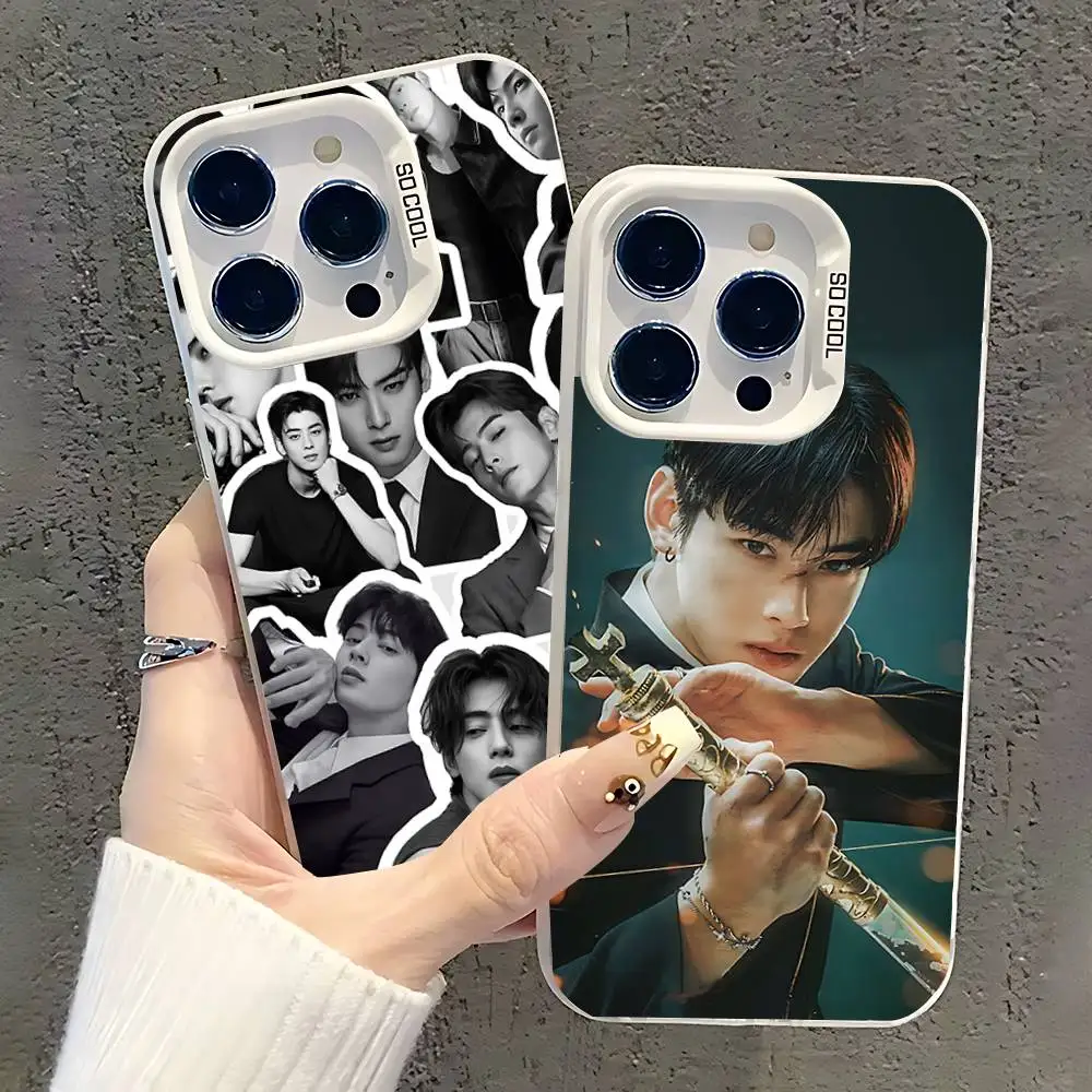 

Cha E-EunWoo Phone Case For iPhone 17,16,15,14,13,12,11,Pro,XS,Max,Plus,Mini,SE White Candy Matte Shockproof Cover