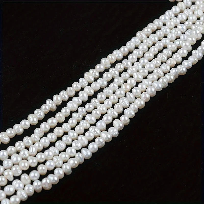 1 Strand 20cm Bread Freshwater Pearl Beads 4-5mm Beads Making Handmade Pearl Jewlery Semi-Finished String DIY Jewlery Gift