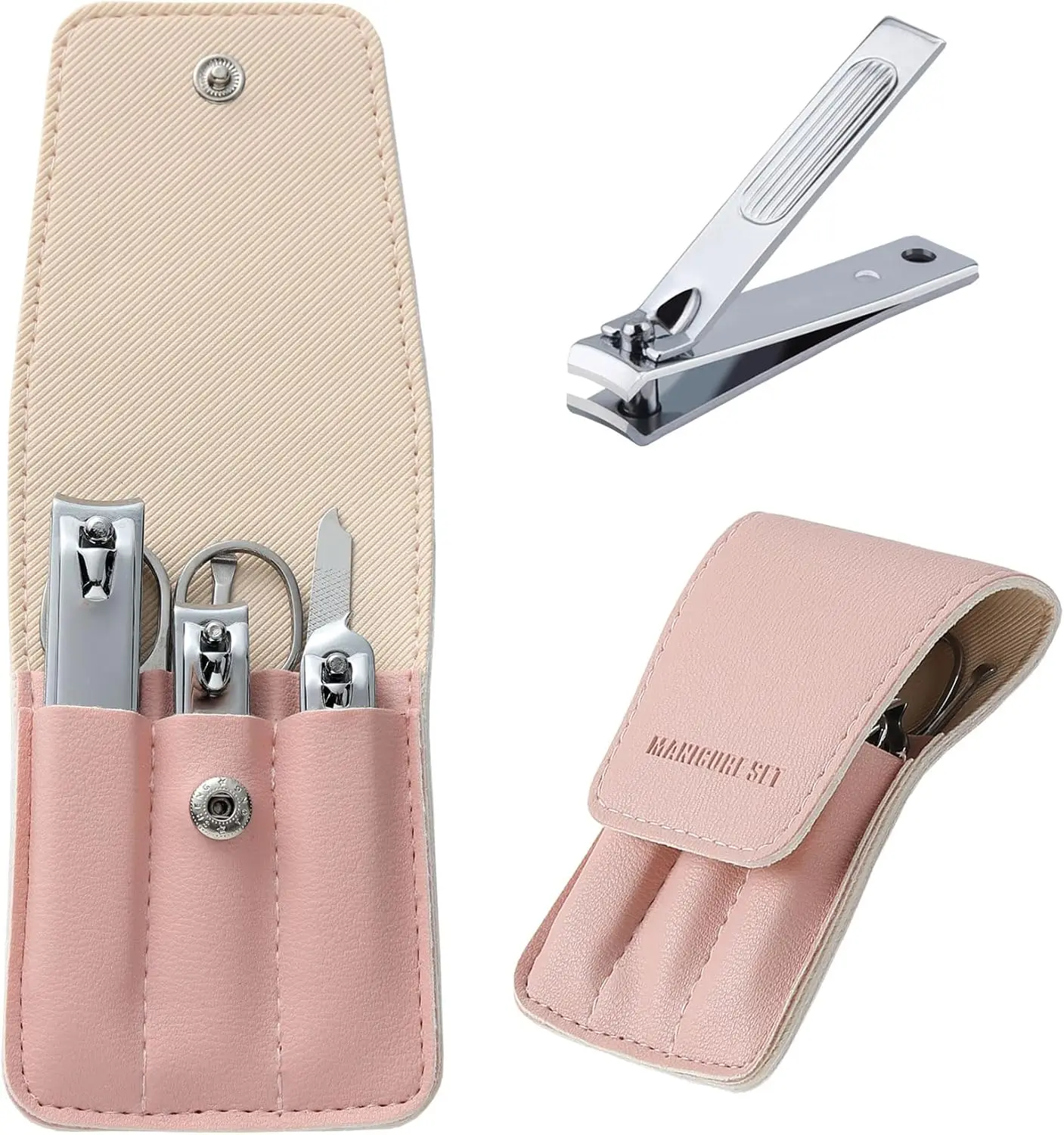 

Nail Clipper Set 6 Pcs, Fingernail Clipper Case, Gifts for Women, Stocking Stuffers for Adults (Pink)