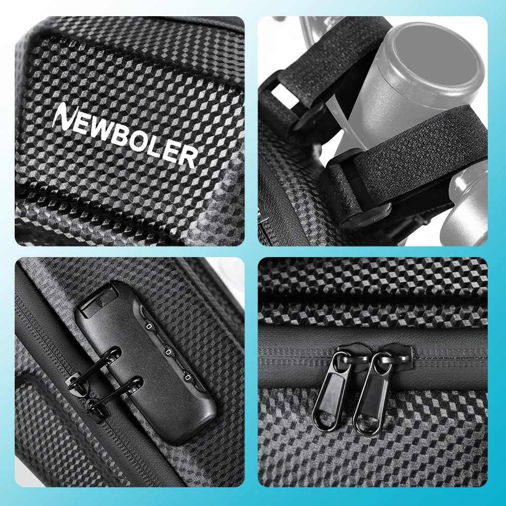 NEWBOLER 3L/5L Elektroroller-Tasche Zubehör Elektrofahrzeug-Tasche mit Zahlenschloss Wasserdichte Roller-Vordertasche Fahrradtasche ﻿ – Detail 10