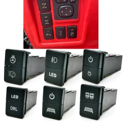 1Pc Dual Key Switch LED Fog Light Radar Power On Off Headlight Button For Toyota Corolla Camry 50 Yaris Sienta RAV4 2007-2017