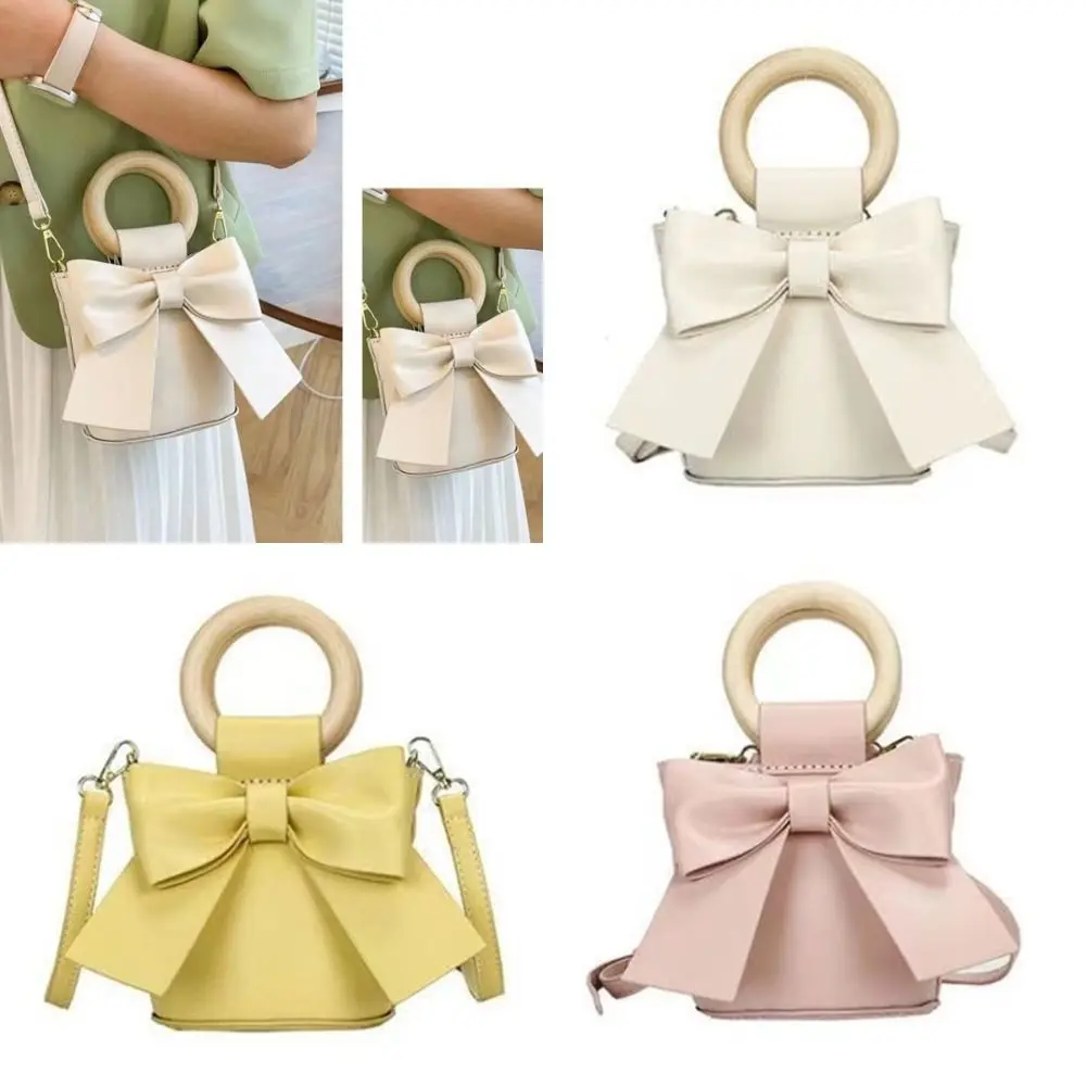 

PU Leather DIY Leather Tote Bag Making Kit Korean Style Handmade Crossbody Bucket Bag Making Materials Cute Bowknot