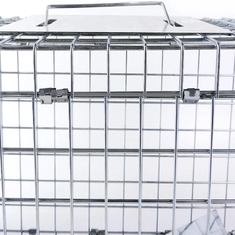 New Live Animal Cage Trap Humane Cat Rodent Control Folding with Handle for Rabbits Stray Cats Squirrels Raccoons Groundhogs