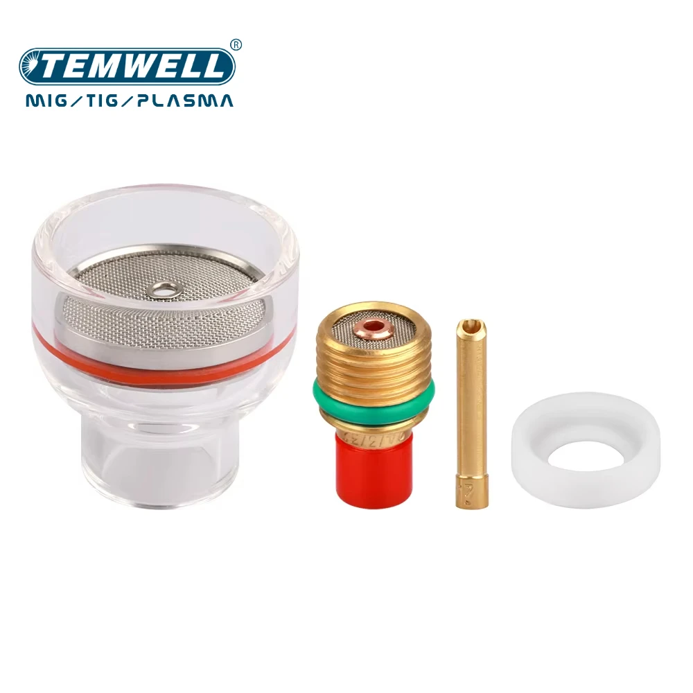 

Collect Body Short Gas Lens Glass Cup Transparent Porcelain Nozzle 2HSGS Gasket Kit for TIG Welding Torch WP9 WP20 Accessories