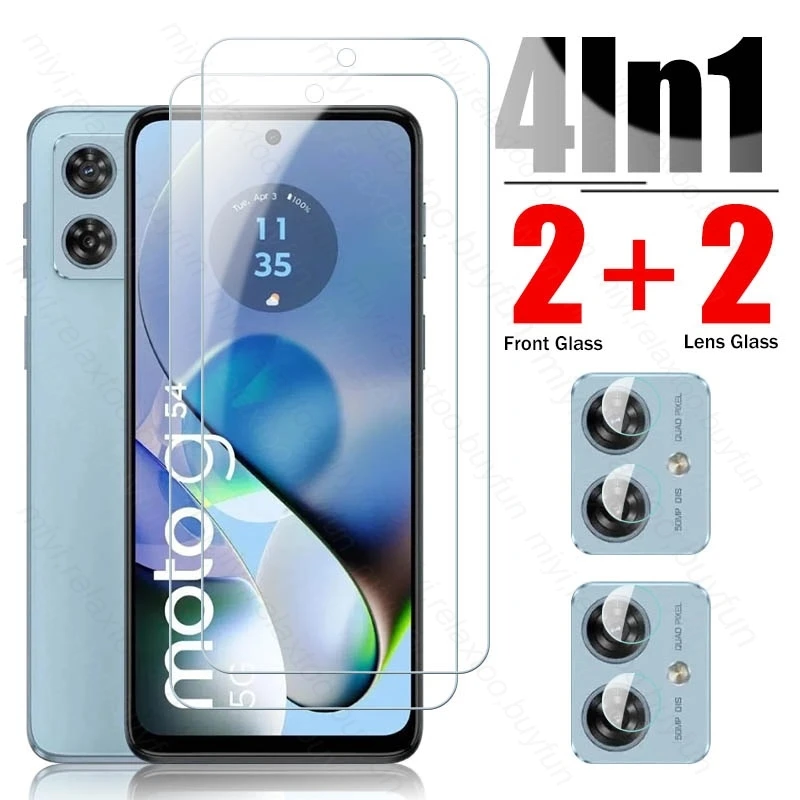 For Motorola Moto G54 5G Glass 4In1 Lens Protection Glas Moto Rola G 54 84 5G 14 4G MotoG54 2023 Screen Protector Cover Film E13