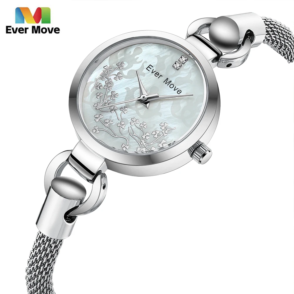 

Ever Move High-End Luxury Woman Watch Fashion Ladies Quartz Watch Original Waterproof Stainless Stain Bracelet Girlfriend Gifts