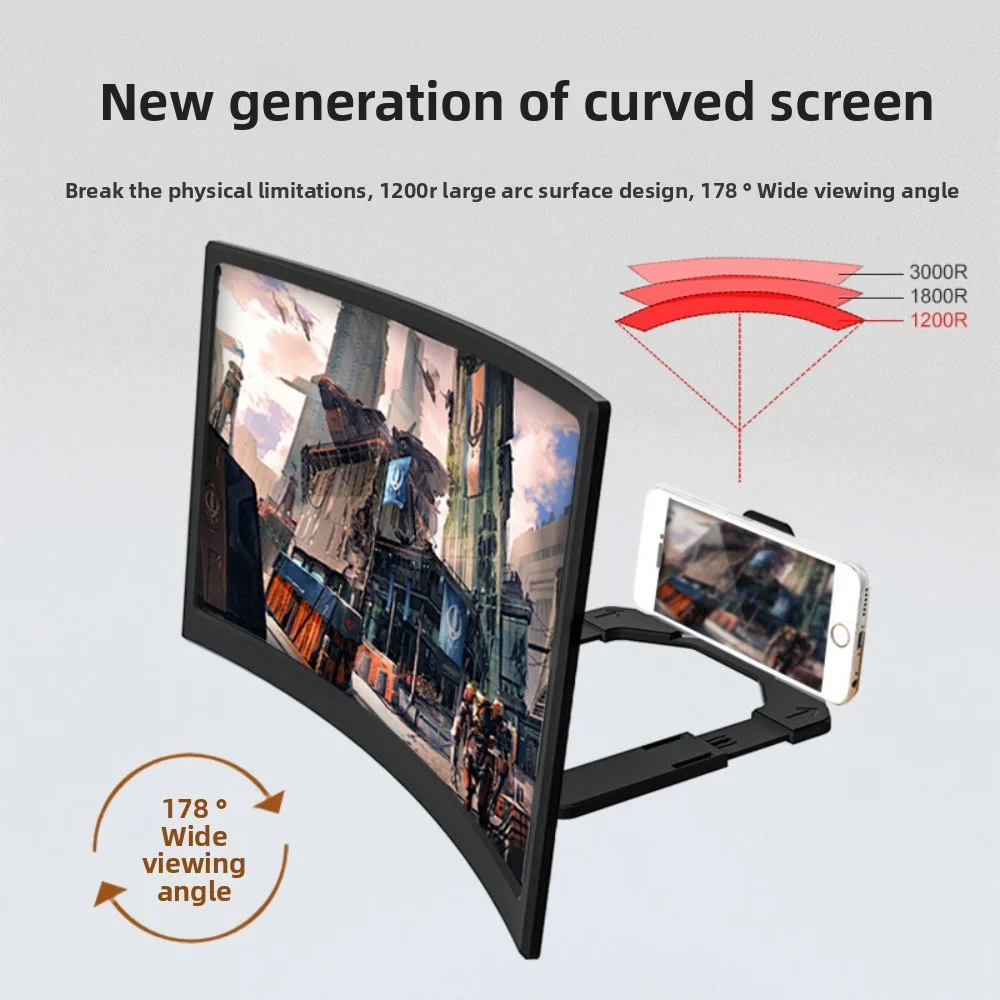 

Новая ультра прозрачная изогнутая лупа для телефонов, мобильный усилитель экрана, подставка для защиты глаз, HD-расширитель